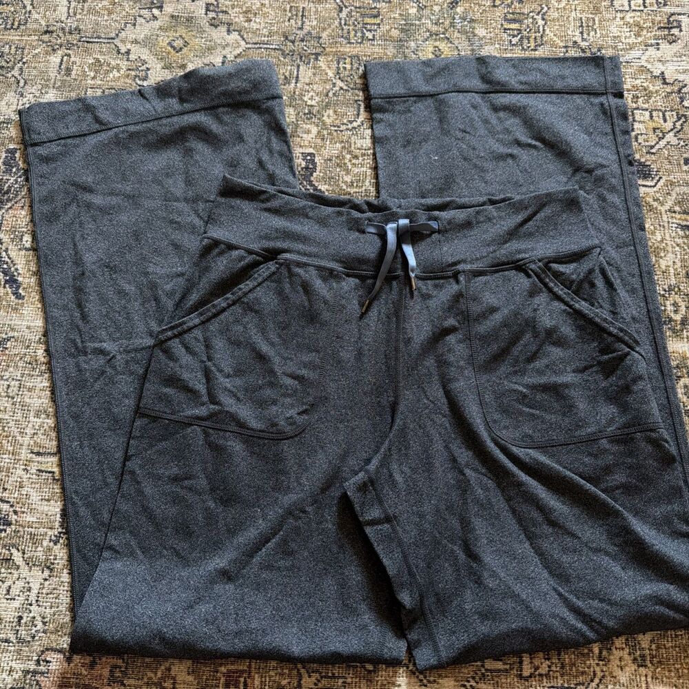 Lululemon Pant Size 8 Still Pant Gray Draw string Wide leg